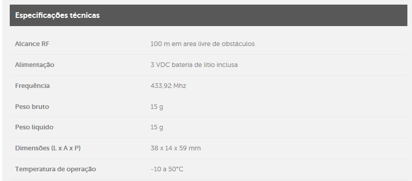 Sensor de abertura sem fio (XAS 4000 Smart)